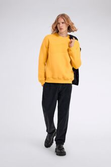 Gas Herenmosterdgele SWEN LOGO EMB.BRAND. Trui - maat 2XL Mosterdgeel