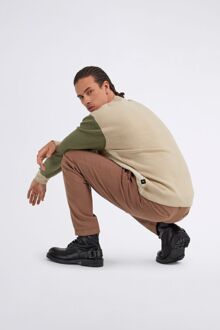 Gas Herenpullover AMARI LOGO in reguliere pasvorm Bruin