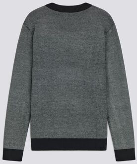 Gas Herenpullover met peper- en zouteffect AKIO ROUND NECK Zwart