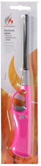 Gasaansteker - navulbaar - 26 cm - roze - BBQ aanstekers