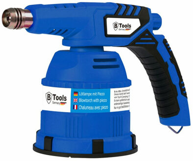 Gasbrander/soldeerbrander - verstelbaar - blauw - excl. gaspatronen