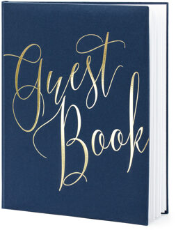 Gastenboek Chique Navy Blauw 20x24,5cm