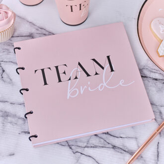 Gastenboek 'Team Bride' Roze Roze, Multikleur - Print