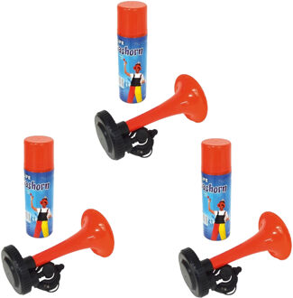 Gastoeter / Luchthoorn - 3x - gevuld met gas - 40 ml - Feesttoeters