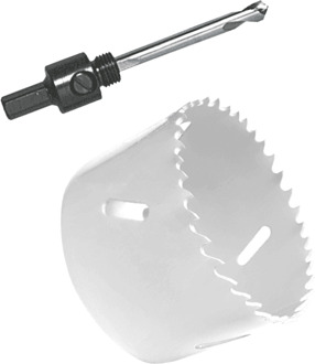 Gatenzaag Ø28 mm - Adapter en centreerboor - Geschikt voor LED Inbouwspot Milano - Bi-metaal zaagblaad Wit