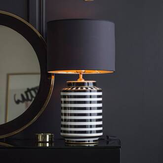 Gatsby tafellamp Ø 30cm keramiek/textiel zwart, goud, wit