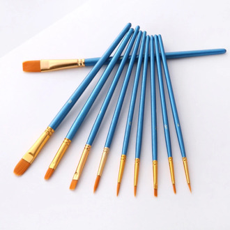 GATYZTORY 10Pcs/Set paint by numbers brushes Gouache Paint Brushes Different Shape Round Pointed Tip Nylon Hair Painting Brush