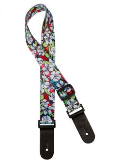 Gaucho GSTU-80-BU ukulele strap with blue flowers