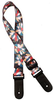 Gaucho GSTU-80-MC ukulele strap with multicolor flowers