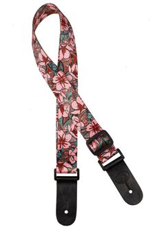 Gaucho GSTU-80-PK ukulele strap with pink flowers