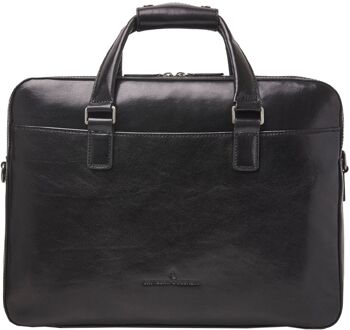Gaucho Paul Laptop Bag 15.6'' zwart schoudertas heren - H 30 x B 41 x D 14 cm