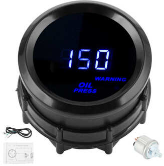 Gauge Druk Olie Brandstof Druktest 2in Olie Druk Meter 0 ‑ 150PSI Digitale Blauwe Led Hoge Nauwkeurigheid 12V auto Gauge
