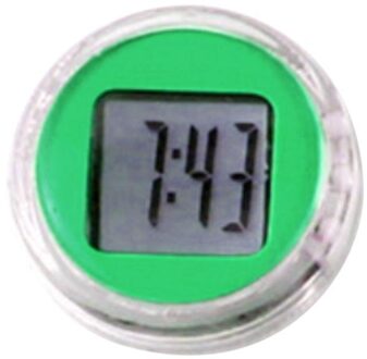 Gauge Klok Waterdichte Mini Motorcycle Bike Sticky Digitale Display Klok Horloge Office Decor groen
