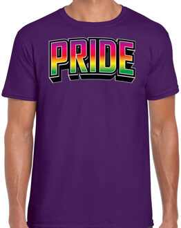 Gay Pride T-shirt voor heren - paars - pride - regenboog - LHBTI 2XL