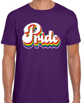 Gay Pride T-shirt voor heren - pride - paars - regenboog - LHBTI 2XL