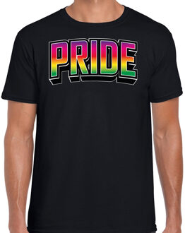 Gay Pride T-shirt voor heren - zwart - pride - regenboog - LHBTI XL