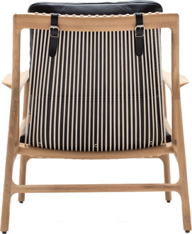 Gazzda Dedo easy chair whitewash - dakar leather black zitting Zwart