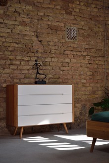 Gazzda Ena drawer 120 - 4 drawers houten ladekast naturel - 120 x 90 cm Bruin