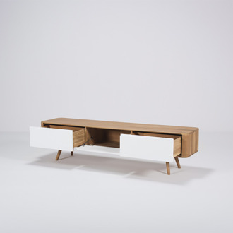 Gazzda Ena lowboard houten tv meubel naturel - 180 x 42 cm Bruin