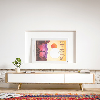 Gazzda Ena lowboard houten tv meubel whitewash - 180 x 55 cm Bruin