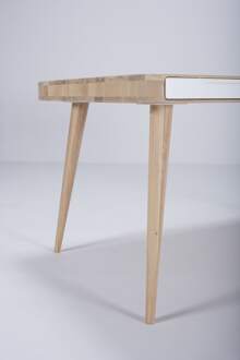 Gazzda Ena table houten eettafel whitewash - 140 x 90 cm Bruin