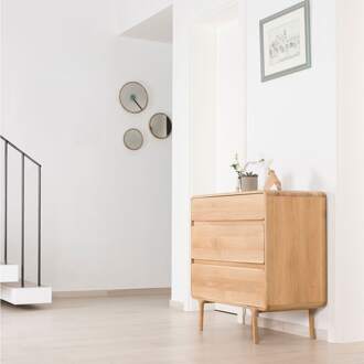 Gazzda Fawn cabinet houten opbergkast whitewash - 90 x 110 cm Bruin