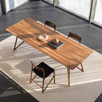 Gazzda Fawn chair houten eetkamerstoel whitewash - met cotton webbing black 4555 Bruin