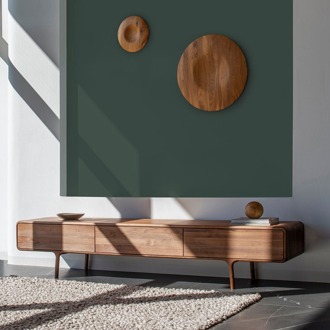 Gazzda Fawn lowboard 3 drawers houten tv meubel walnut - 220 x 45 cm Bruin