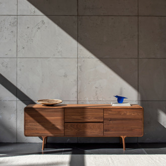 Gazzda Fawn sideboard houten dressoir walnut - 180 x 45 cm Bruin