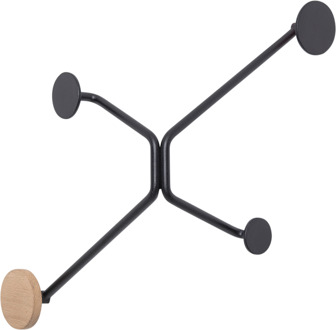 Gazzda Hook coat rack outer corners - wandkapstok black Zwart