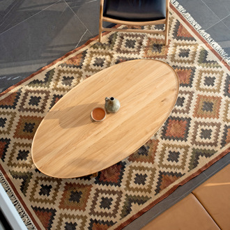 Gazzda Mu coffee table houten salontafel whitewash - 120 x 65 cm Bruin