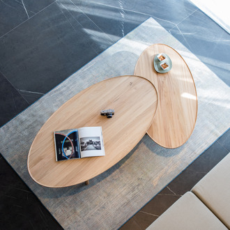 Gazzda Mu coffee table houten salontafel whitewash - 150 x 80 cm Bruin