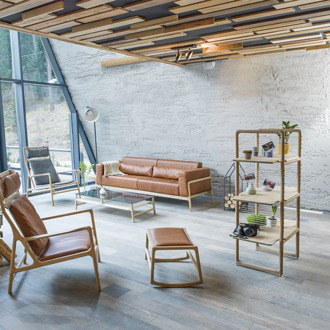 Gazzda Muse room divider houten boekenkast naturel - 140 cm Bruin