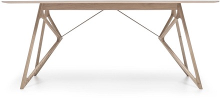 Gazzda Tink table houten eettafel whitewash - met linoleum tafelblad dark olive - 240 x 90 cm Groen