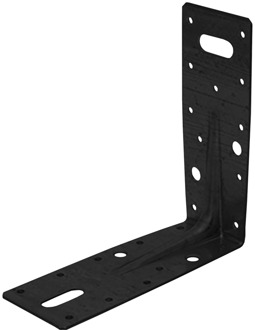 GB hoekanker met ril 150x150/60x2.5 epoxy zwart etiket | 50 stuks - GB072291