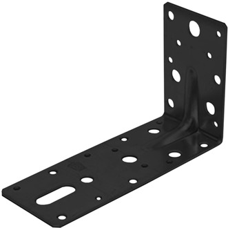 GB hoekanker met ril 90x150/60x2.5 epoxy zwart etiket | 50 stuks - GB072391