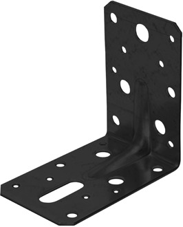 GB hoekanker met ril 90x90/60x2.5 epoxy zwart etiket | 100 stuks - GB072233