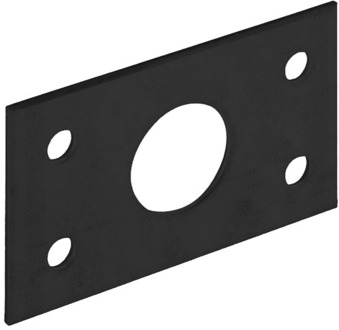 GB plaat voor staartgrendel 40x66x2.0 epoxy zwart etiket | 1 stuk - GB744172