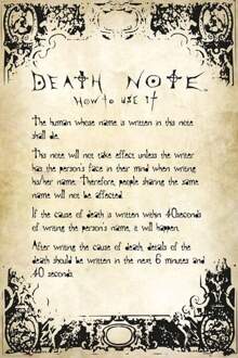 Gbeye Death Note Rules Poster 61x91,5cm Multikleur