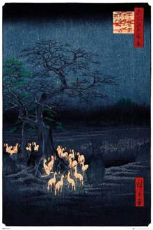 Gbeye Hiroshige New Years Eve Foxfire Poster 61x91,5cm Multikleur