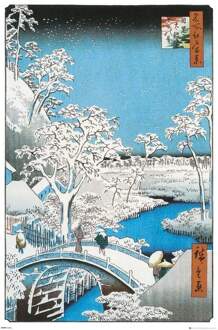 Gbeye Hiroshige The Drum Bridge Poster 61x91,5cm Multikleur