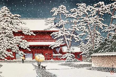 Gbeye Kawase Zojo Temple In The Snow Poster 91,5x61cm Multikleur