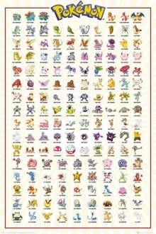 Gbeye Pokemon Kanto 151 Poster 61x91,5cm Multikleur