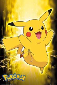 Gbeye Pokemon Pikachu Neon Poster 61x91,5cm Multikleur