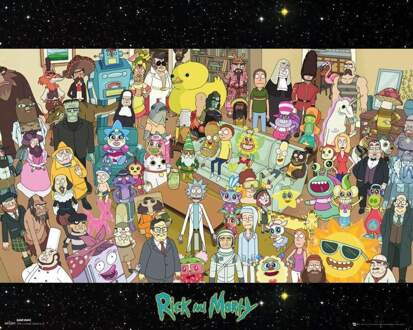 Gbeye Rick And Morty Cast Poster 50x40cm Multikleur