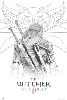 Gbeye The Witcher Geralt Sketch Poster 61x91,5cm Multikleur