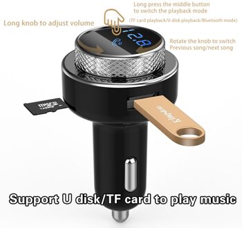 GC16 Fm-zender Voor Auto Fast Charger QC3.0 Usb Lader Auto Usb Lader Mp3 Speler Bluetooth 5.0 Handsfree Draadloze Auto kit