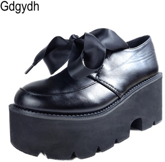 Gdgydh 2020 Two-Pieces Lace-up Women Pumps Round Toe Sweet Style Students Shoes Thick Platform High Heels Female Single Shoes