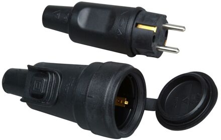 geaarde rubberen stekker met koppeling