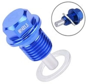 Geanodiseerd Olieaftapplug Wasmachine Aluminium Blauw Auto Motor Kits M14 X 1.5Mm Pan